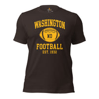 Washington Est.1932 T-Shirt - Football Fanatic Vintage Graphic Shirt: Retro Style, Ideal Gifts for Football Fans - Game Day Shirt - Brown