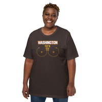 Washington TD's T-Shirt - Funny Football Fanatic Shirt: Ideal Gifts for Football Moms, Fans & Supporters - Sarcastic Game Day Shirt - Brown, Plus Size