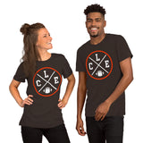 Cleveland Football Emblem Fanatic Vintage Graphic T-Shirt - Game Day Shirt - Retro Style, Ideal Gifts for Him & Her, Football Fans - Brown, Unisex