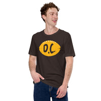 Washington D.C. Football Fanatic Vintage Graphic T-Shirt: Gift Ideas for Him & Her, Football Fans - Retro Style Game Day Shirt - Brown