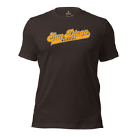 Vintage San Diego Baseball Fanatic Shirt: Ideal Gifts for Him & Her, Baseball Lovers & Enthusiasts - Retro Style Game Day Shirt - Brown