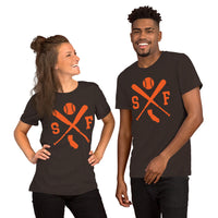 Vintage San Francisco Baseball Emblem Fanatic T-Shirt: Ideal Gifts for Him & Her, Baseball Lovers & Enthusiasts - Retro Game Day Shirt - Brown, Unisex