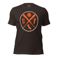 Vintage San Francisco Baseball Emblem Fanatic T-Shirt: Gift Ideas for Him & Her, Baseball Enthusiasts & Lovers - Retro Game Day Tee - Brown