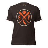Vintage San Francisco Baseball Emblem Fanatic T-Shirt: Gift Ideas for Him & Her, Baseball Enthusiasts & Lovers - Retro Game Day Tee - Brown