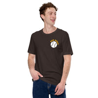 Retro San Diego Baseball Emblem Fanatic T-Shirt: Gift Ideas for Him & Her, Baseball Enthusiasts & Lovers - Vintage Game Day Tee - Brown, Front