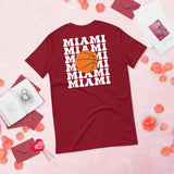 Bday & Christmas Gift Ideas for Basketball Lover, Coach & Player - Senior Night, Game Outfit & Attire - Miami B-ball Fanatic T-Shirt - Cardinal, Back