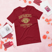 San Francisco Est.1946 T-Shirt - Football Fanatic Vintage Graphic Shirt: Retro Style, Ideal Gifts for Football Fans - Game Day Shirt - Cardinal