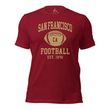 San Francisco Est.1946 T-Shirt - Football Fanatic Vintage Graphic Shirt: Retro Style, Ideal Gifts for Football Fans - Game Day Shirt - Cardinal