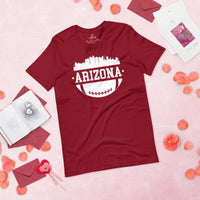 Arizona Skyline T-Shirt - Football Fanatic Vintage Graphic Shirt: Gift Ideas for Him & Her, Football Fans - Retro Style Game Day Shirt - Cardinal