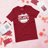 Atlanta Skyline T-Shirt - Football Fanatic Vintage Graphic Shirt: Gift Ideas for Him & Her, Football Fans - Retro Style Game Day Shirt - Cardinal