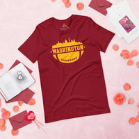 Washington Skyline Football Fanatic Vintage Graphic T-Shirt: Ideal Gift for Him & Her, Football Fans - Retro Style Game Day Shirt - Cardinal