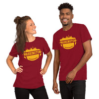Washington Skyline Football Fanatic Vintage Graphic T-Shirt: Ideal Gift for Him & Her, Football Fans - Retro Style Game Day Shirt - Cardinal, Unisex