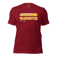Washington Est.1932 Football Fanatic Vintage Graphic Shirt: Ideal Gifts for Him & Her, Football Fans - Retro Style Game Day Shirt - Cardinal