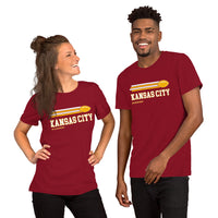 Kansas City, Missouri Football Fanatic Vintage Graphic Shirt: Gift Ideas for Him & Her, Football Fans - Retro Style Game Day Shirt - Cardinal, Unisex