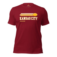 Kansas City, Missouri Football Fanatic Vintage Graphic Shirt: Gift Ideas for Him & Her, Football Fans - Retro Style Game Day Shirt - Cardinal