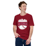 Vintage Los Angeles Skyline Baseball Fanatic Shirt: Gift Ideas for Him & Her, Baseball Lovers & Enthusiasts - Retro Game Day Shirt - Cardinal