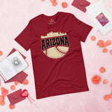 Vintage Arizona Skyline Baseball Fanatic Shirt: Gift Ideas for Him & Her, Baseball Lovers & Enthusiasts - Retro Style Game Day Shirt - Cardinal
