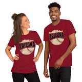 Vintage Arizona Skyline Baseball Fanatic Shirt: Gift Ideas for Him & Her, Baseball Lovers & Enthusiasts - Retro Style Game Day Shirt - Cardinal, Unisex