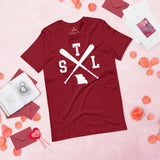 Vintage St. Louis Baseball Emblem Fanatic T-Shirt: Ideal Gifts for Him & Her, Baseball Lovers & Enthusiasts - Retro Game Day Shirt - Cardinal