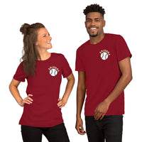 Retro Arizona Baseball Emblem Fanatic T-Shirt: Gift Ideas for Him & Her, Baseball Enthusiasts & Lovers - Vintage Game Day Tee - Cardinal, Front, Unisex