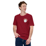 Retro Arizona Baseball Emblem Fanatic T-Shirt: Gift Ideas for Him & Her, Baseball Enthusiasts & Lovers - Vintage Game Day Tee - Cardinal, Front