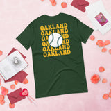 Retro Oakland Baseball Emblem Fanatic T-Shirt: Gift Ideas for Him & Her, Baseball Enthusiasts & Lovers - Vintage Game Day Shirt - Forest, Back
