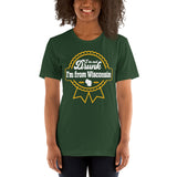 Green Bay Football Fanatic Vintage Graphic T-Shirt: Gift for Football Fans - Game Day Shirt - I'm Not Drunk I'm From Wisconsin Shirt - Forest, Women