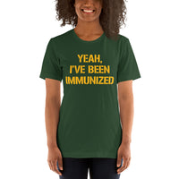 Green Bay Football Fanatic Vintage Graphic T-Shirt: Ideal Gift for Football Fans - Game Day Shirt - Yeah, I've Been Immunized Shirt - Forest, Women