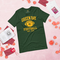 Green Bay Est.1919 T-Shirt - Football Fanatic Vintage Graphic Shirt: Retro Style, Ideal Gifts for Football Fans - Game Day Shirt - Forest