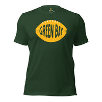 Green Bay, Wisconsin Football Fanatic Vintage Graphic T-Shirt: Gift Ideas for Him & Her, Football Fans - Retro Style Game Day Shirt - Forest