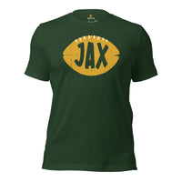 Jacksonville, Florida Football Fanatic Vintage Graphic T-Shirt: Gift Ideas for Him & Her, Football Fans - Retro Style Game Day Shirt - Forest