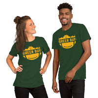 Green Bay Skyline Football Fanatic Vintage Graphic T-Shirt: Gift Ideas for Him & Her, Football Fans - Retro Style Game Day Shirt - Forest, Unisex