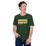 Green Bay, Wisconsin Football Fanatic Vintage Graphic Shirt: Gift Ideas for Him & Her, Football Fans - Retro Style Game Day Shirt - Forest