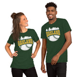 Vintage Oakland Skyline Baseball Fanatic Shirt: Gift Ideas for Him & Her, Baseball Lovers & Enthusiasts - Retro Style Game Day Shirt - Forest, Unisex
