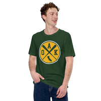 Vintage Oakland Baseball Emblem Fanatic T-Shirt: Gift Ideas for Him & Her, Baseball Lovers & Enthusiasts - Retro Style Game Day Shirt - Forest