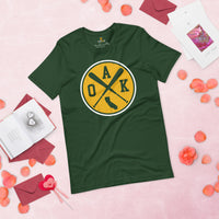 Vintage Oakland Baseball Emblem Fanatic T-Shirt: Gift Ideas for Him & Her, Baseball Lovers & Enthusiasts - Retro Style Game Day Shirt - Forest