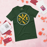 Vintage Oakland Baseball Emblem Fanatic T-Shirt: Gift Ideas for Him & Her, Baseball Enthusiasts & Lovers - Retro Style Game Day Tee - Forest