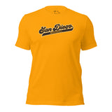 Vintage San Diego Baseball Fanatic Shirt: Gift Ideas for Him & Her, Baseball Lovers & Enthusiasts - Retro Style Game Day Shirt - Gold