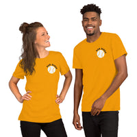Retro San Diego Baseball Emblem Fanatic T-Shirt: Gift Ideas for Him & Her, Baseball Enthusiasts & Lovers - Vintage Game Day Shirt - Gold, Front,  Unisex
