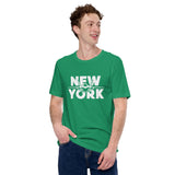 New York Football Fanatic Vintage Graphic T-Shirt - Gift Ideas for New York Football Fans - Retro Style Game Day Shirt - Kelly