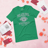 Philadelphia Est.1933 T-Shirt - Football Fanatic Vintage Graphic Shirt: Retro Style, Ideal Gifts for Football Fans - Game Day Shirt - Kelly