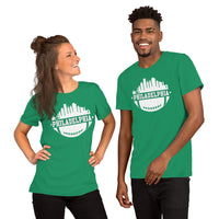 Philadelphia Skyline Football Fanatic Vintage Graphic T-Shirt: Gift Ideas for Him & Her, Football Fans - Retro Style Game Day Shirt - Kelly, Unisex