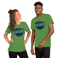 Seattle Skyline Football Fanatic Vintage Graphic T-Shirt: Gift Ideas for Him & Her, Football Fans - Retro Style Game Day Shirt - Leaf, Unisex