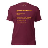 Washington Football Fanatic Vintage Graphic T-Shirt: Gifts for Football Fans - Game Day Shirt - Funny Go Commanders Definition Shirt - Maroon