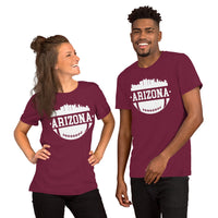 Arizona Skyline T-Shirt - Football Fanatic Vintage Graphic Shirt: Gift Ideas for Him & Her, Football Fans - Retro Style Game Day Shirt - Maroon, Unisex