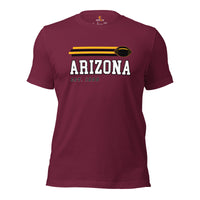 Arizona Est.1898 Football Fanatic Vintage Graphic Shirt: Ideal Gifts for Him & Her, Football Fans - Retro Style Game Day Shirt - Maroon