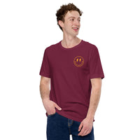 Happy Smiley Face Emoji T-Shirt - Washington Football Fanatic Vintage Graphic Shirt: Gift for Him & Her, Football Fans - Game Day Tee - Maroon, Front
