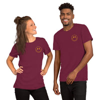 Happy Smiley Face Emoji T-Shirt - Washington Football Fanatic Vintage Graphic Shirt: Gift for Him & Her, Football Fans - Game Day Tee - Maroon, Unisex