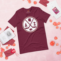 Hockey Game Outfit & Attire - Bday & Christmas Gift Ideas for Hockey Players & Goalies - Vintage Arizona Hockey Emblem Fanatic T-Shirt - Maroon
