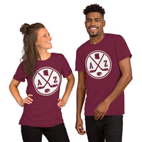 Hockey Game Outfit & Attire - Bday & Christmas Gift Ideas for Hockey Players & Goalies - Vintage Arizona Hockey Emblem Fanatic T-Shirt - Maroon, Unisex